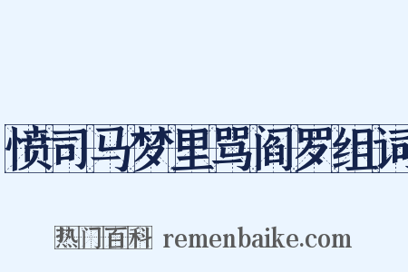 愤司马梦里骂阎罗组词是什么意思的图片